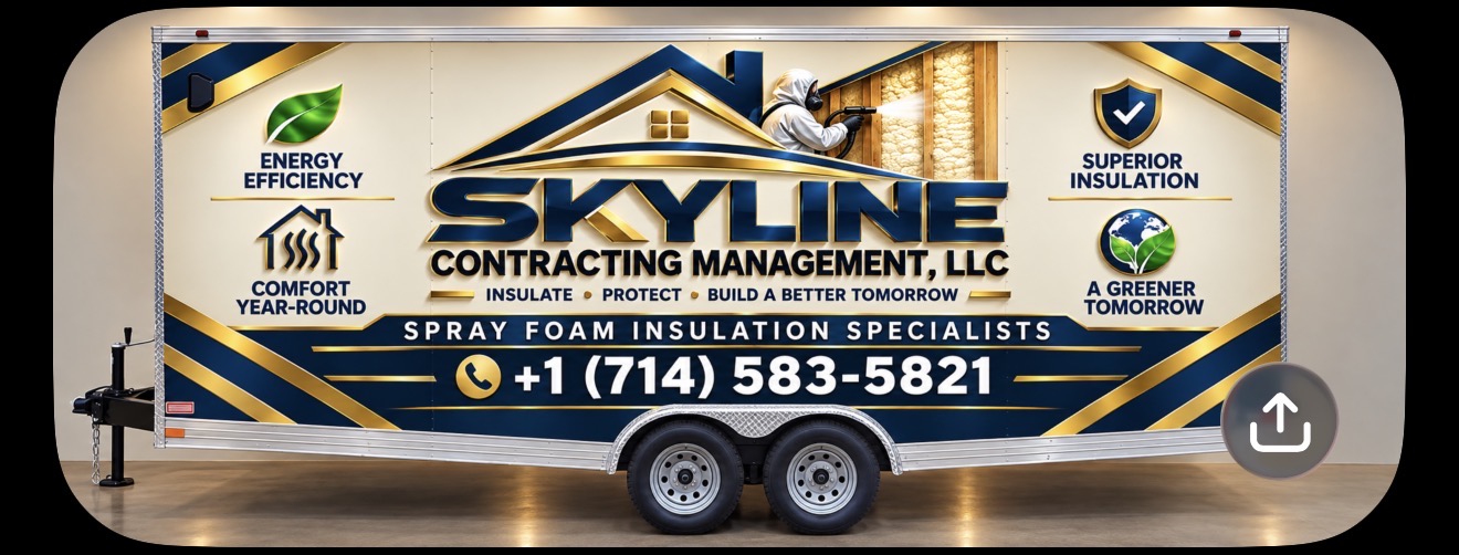 Skyline Contracting Management spray foam trailer